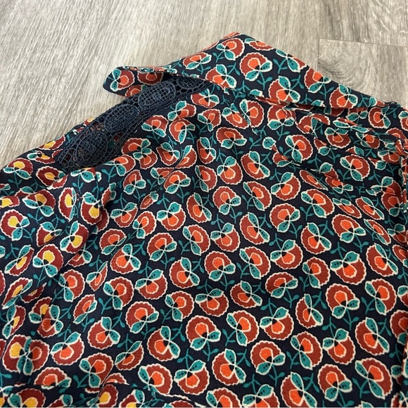 Maeve by Anthropologie Janice Peasant Blouse Floral Layered Boho Spring Size 2 - Picture 10 of 10